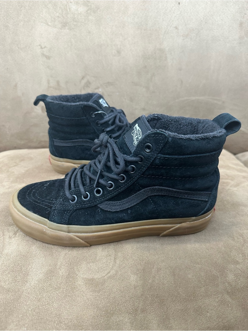 Vans Sk8 Hi sneakers black gum bottom size 8 women’s skate shoes